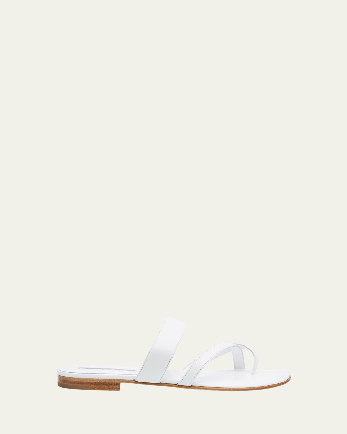 Manolo Blahnik Susa Flat Leather Sandals