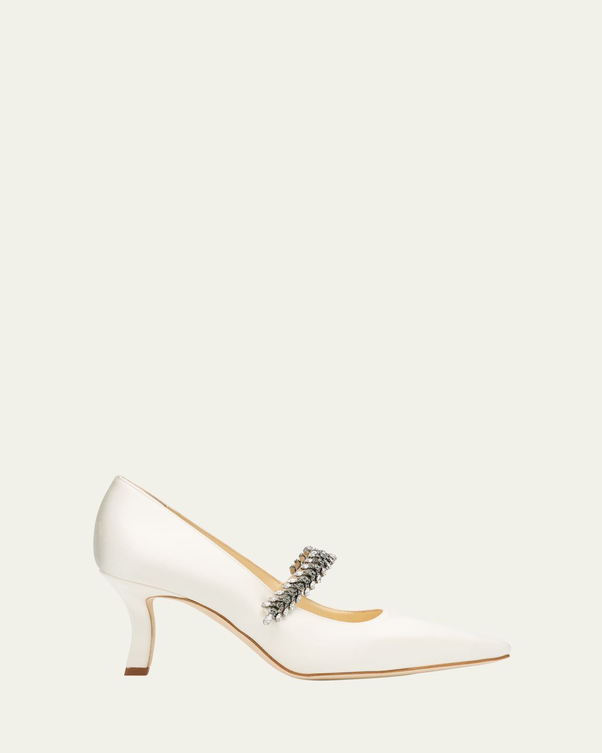 Manolo Blahnik Majika Embellished Satin Pumps