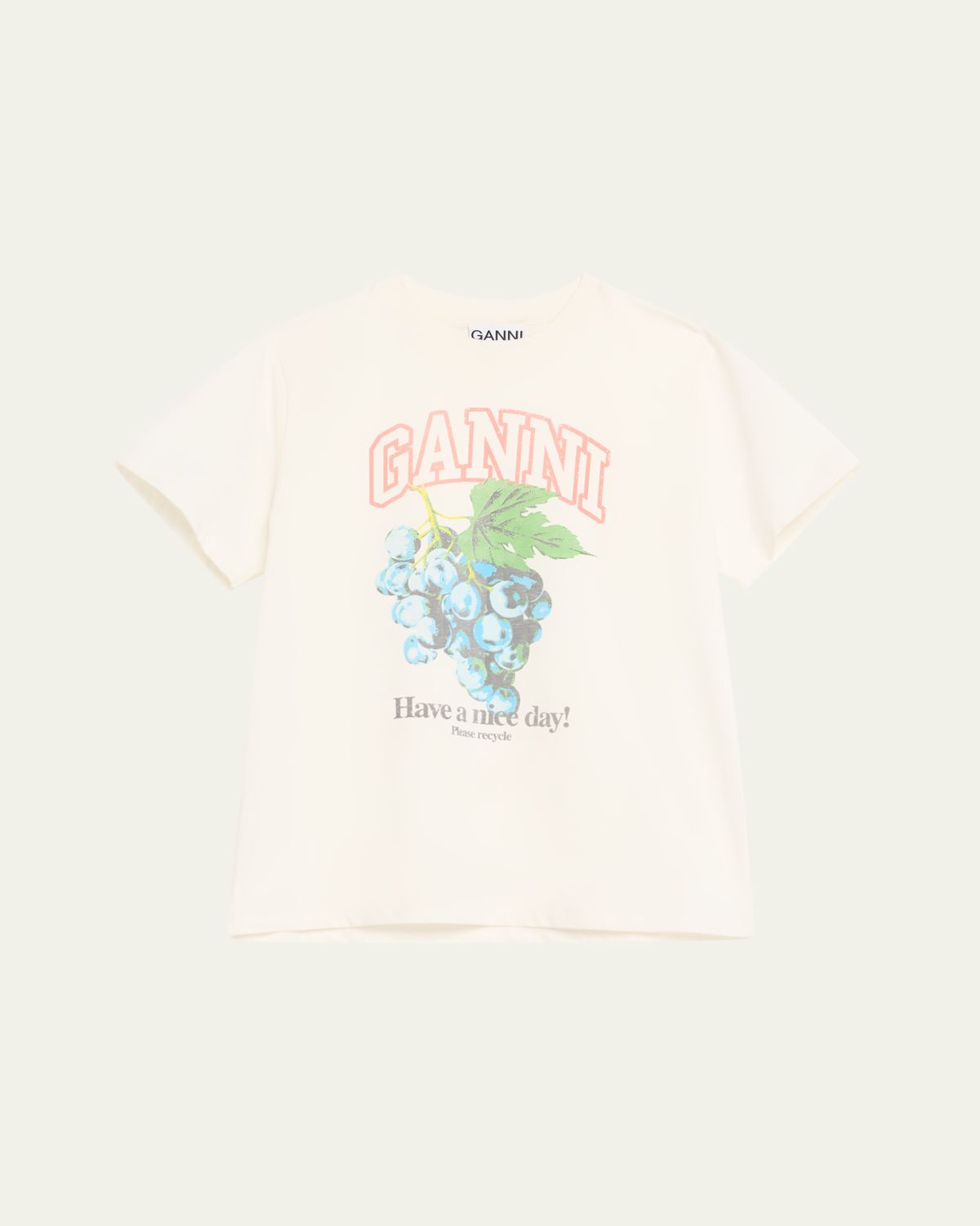 Ganni Relaxed Cotton-Jersey Grapes T-Shirt | Thumbnail 6