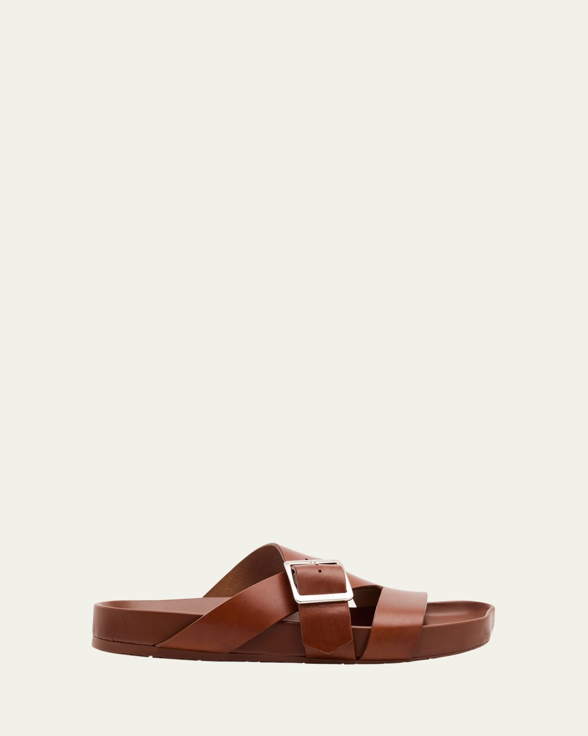 Loewe Men's Ease Calfskin Buckle Slide Sandals