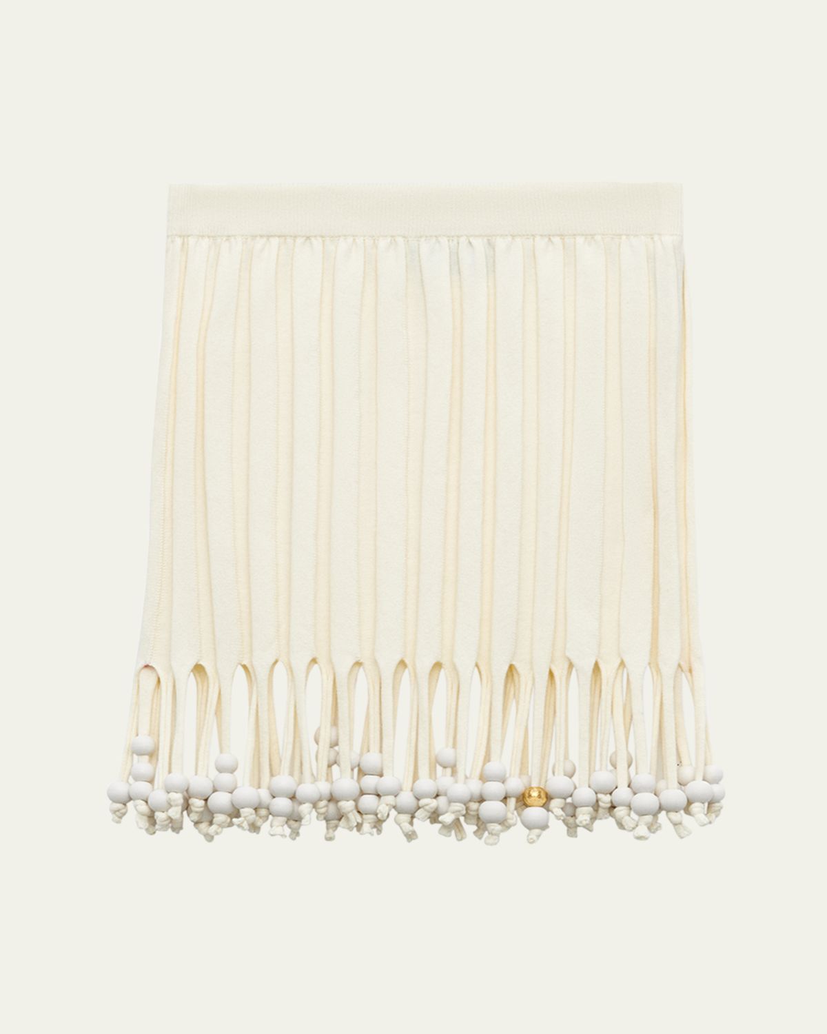 Loewe Fringe Beaded Ribbed Mini Skirt