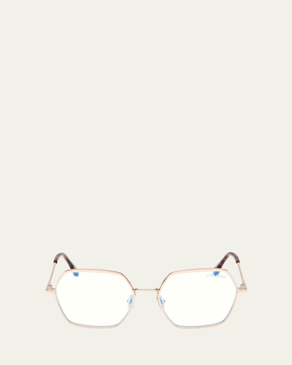 TOM FORD Metal Hexagonal Blue Light-Blocking Glasses