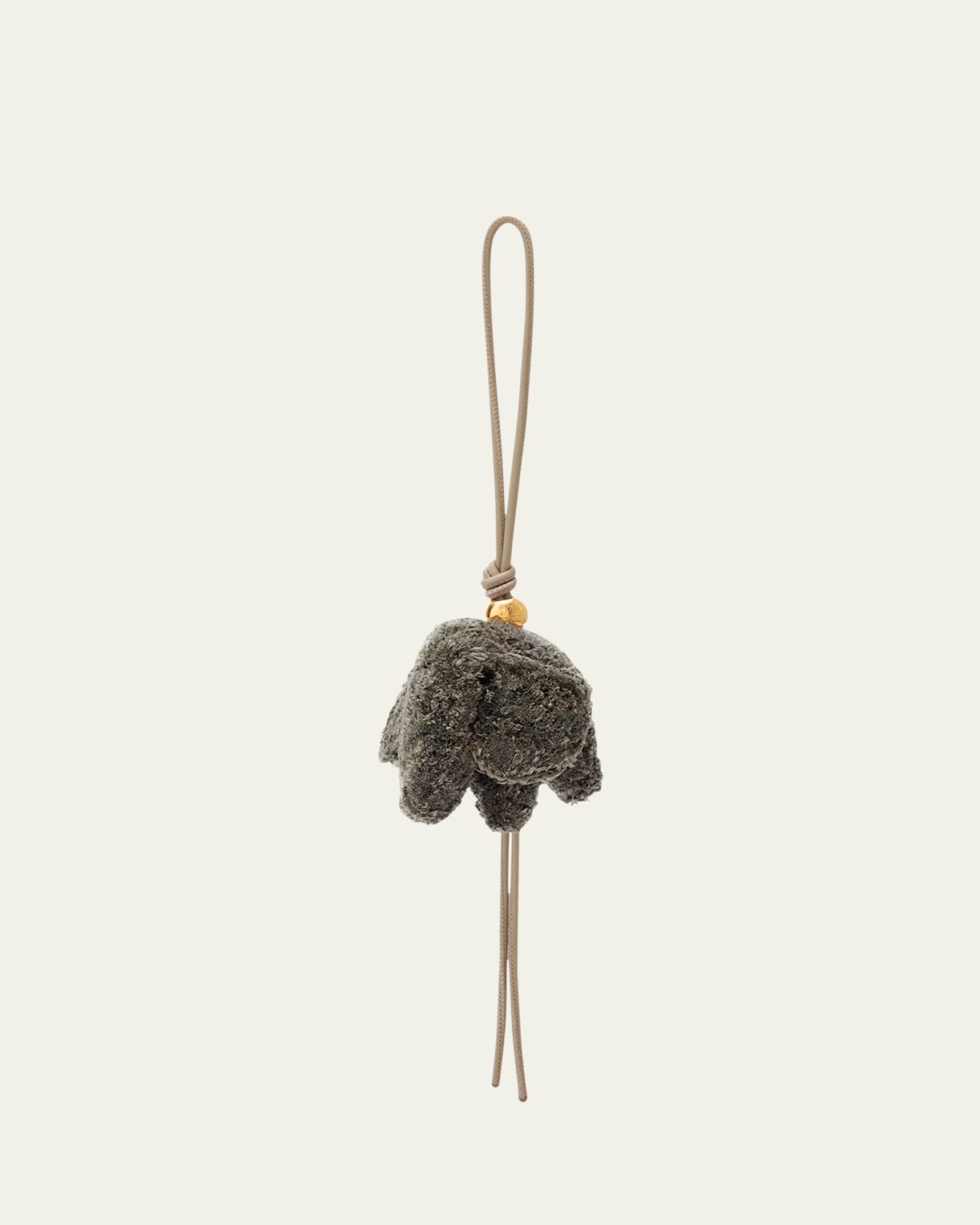 Loewe Elephant Bag Charm in Raffia and Leather