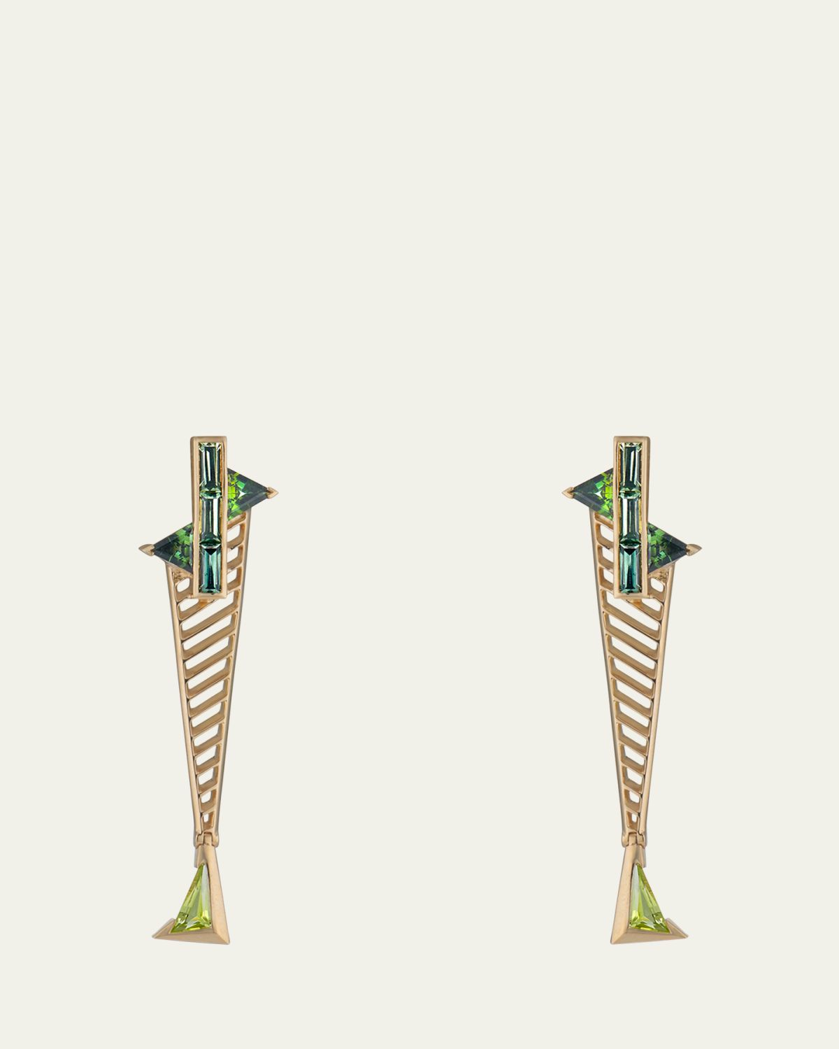 JV INSARDI Suspension Sapphire, Tourmaline and Peridot Earrings
