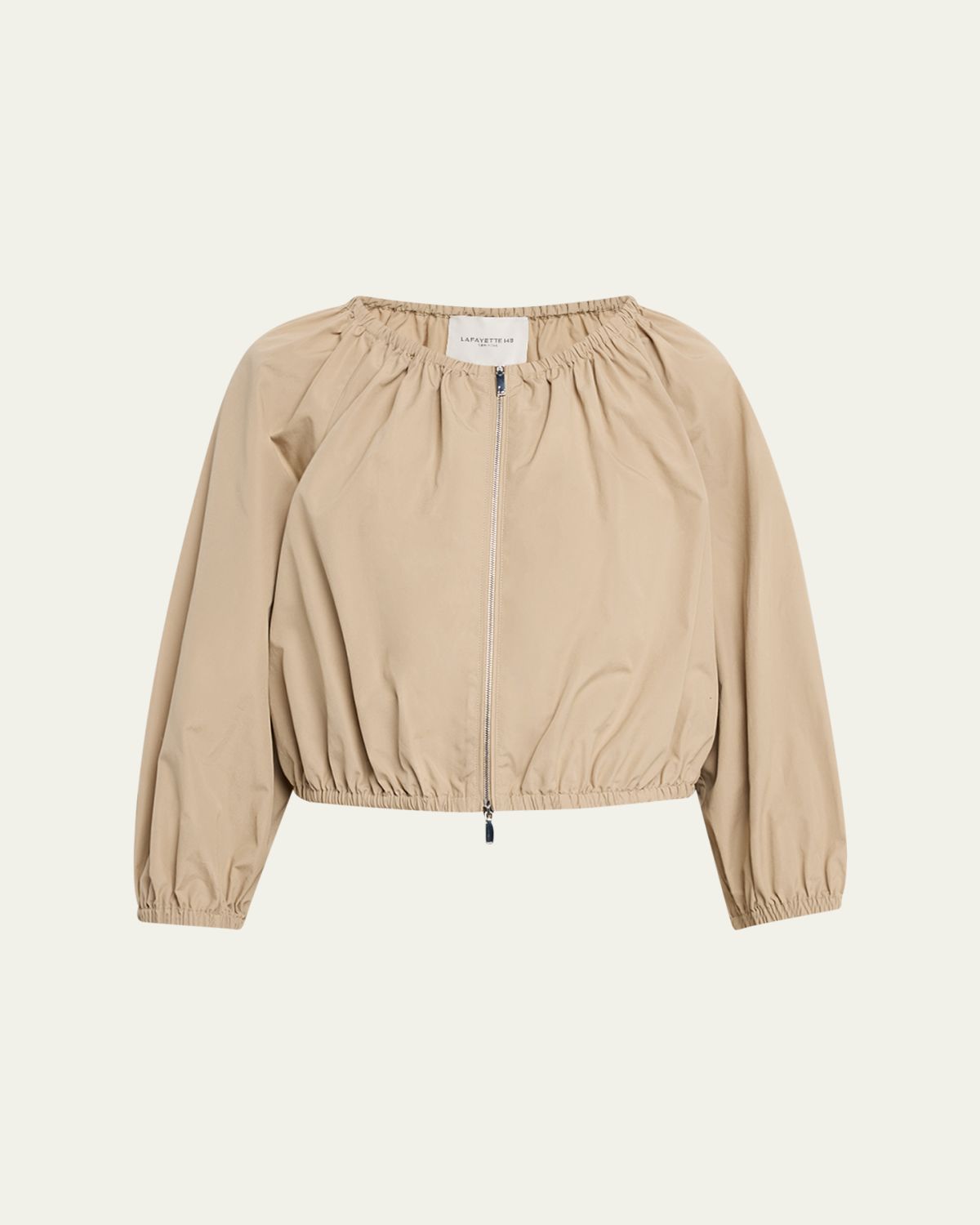 Lafayette 148 New York Cropped Organic Cotton Poplin Bubble Jacket