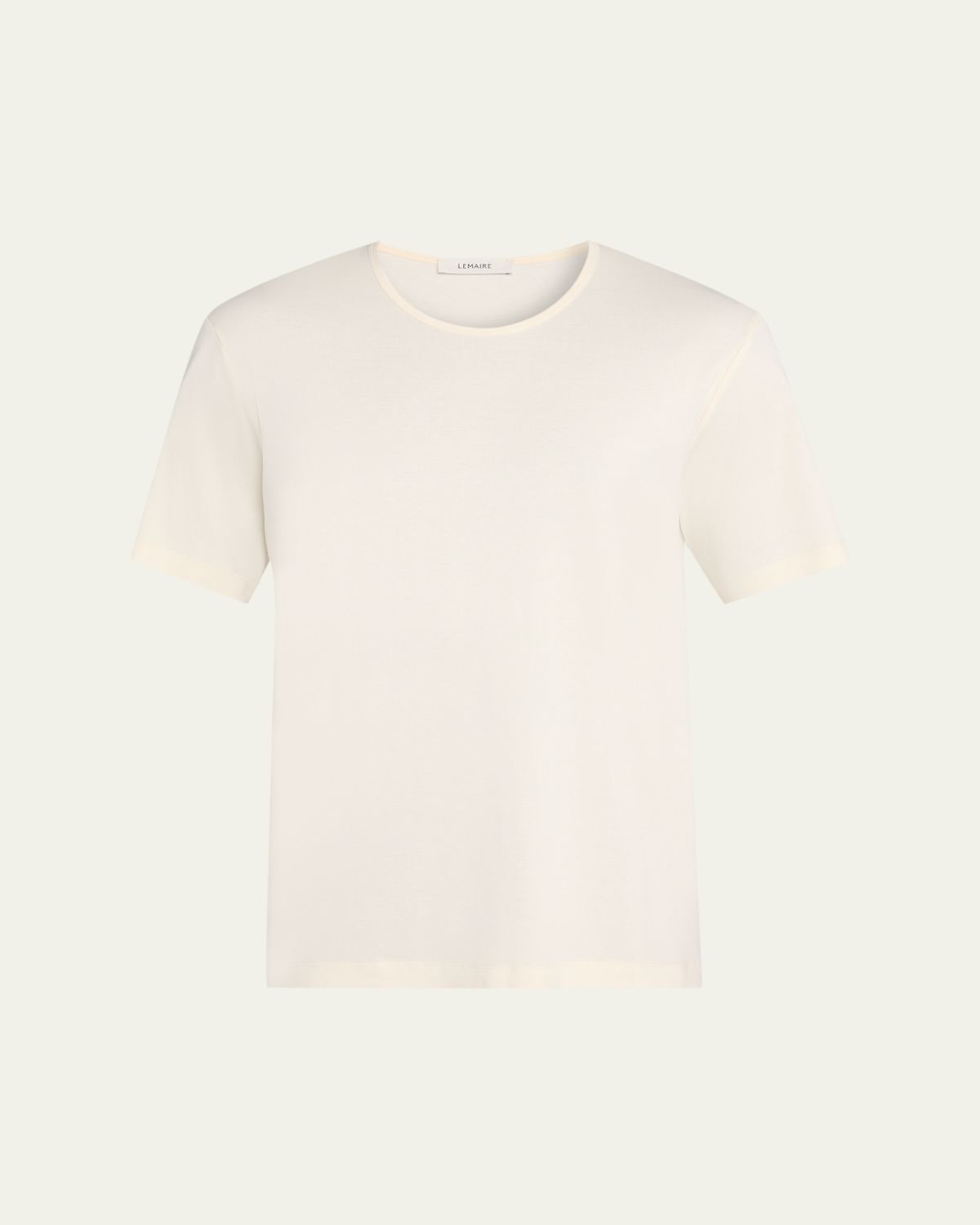 LEMAIRE Men 's Rib Cotton Relaxed U-Neck T-Shirt