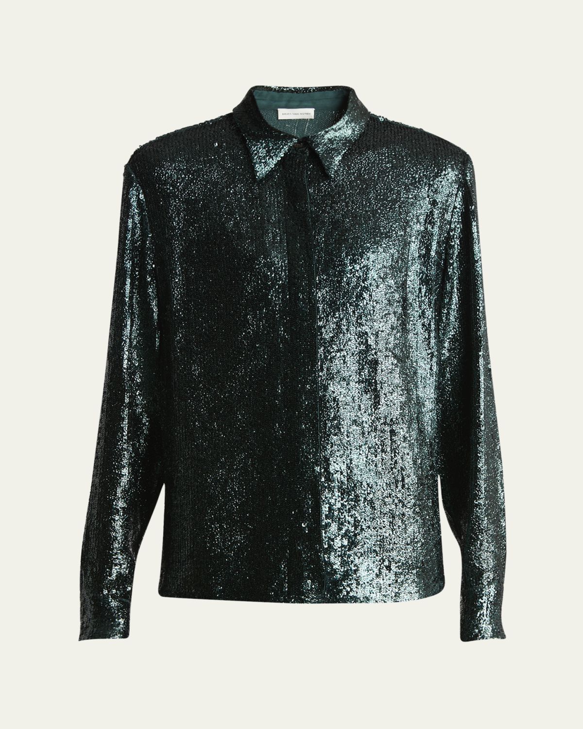 Dries Van Noten Chowy Sequined Button Down Shirt