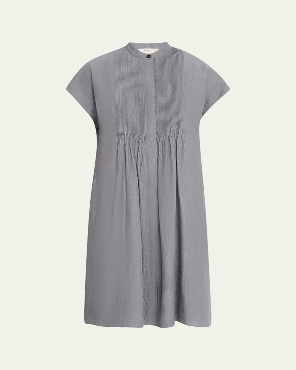 Lafayette 148 New York Ruched Pintuck Linen Dress