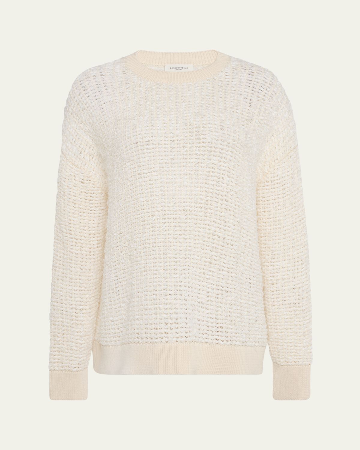 Lafayette 148 New York Textured Open-Stitch Cotton Sweater