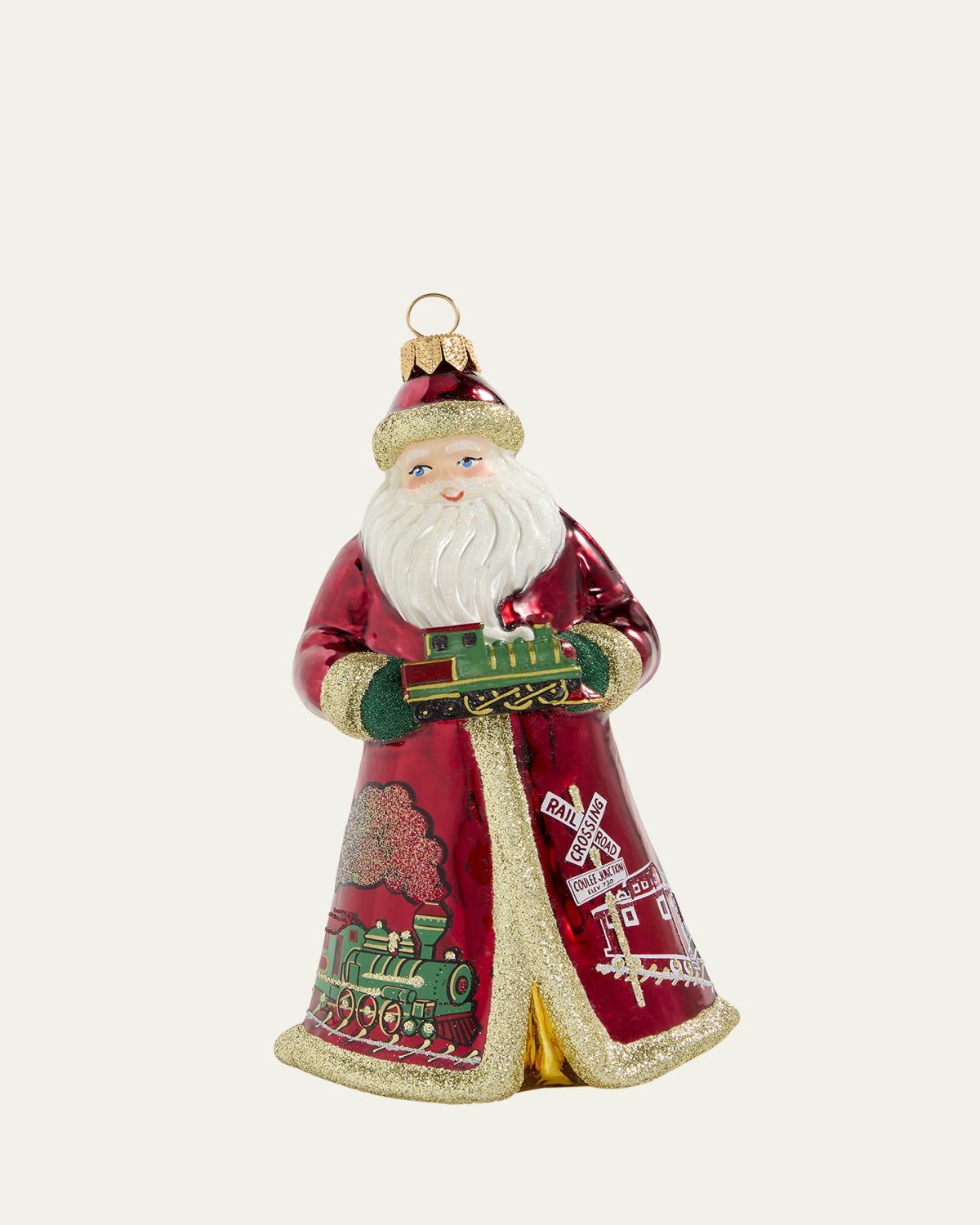 Joy To The World Collectibles Glitterazzi Christmas Train Santa Ornament