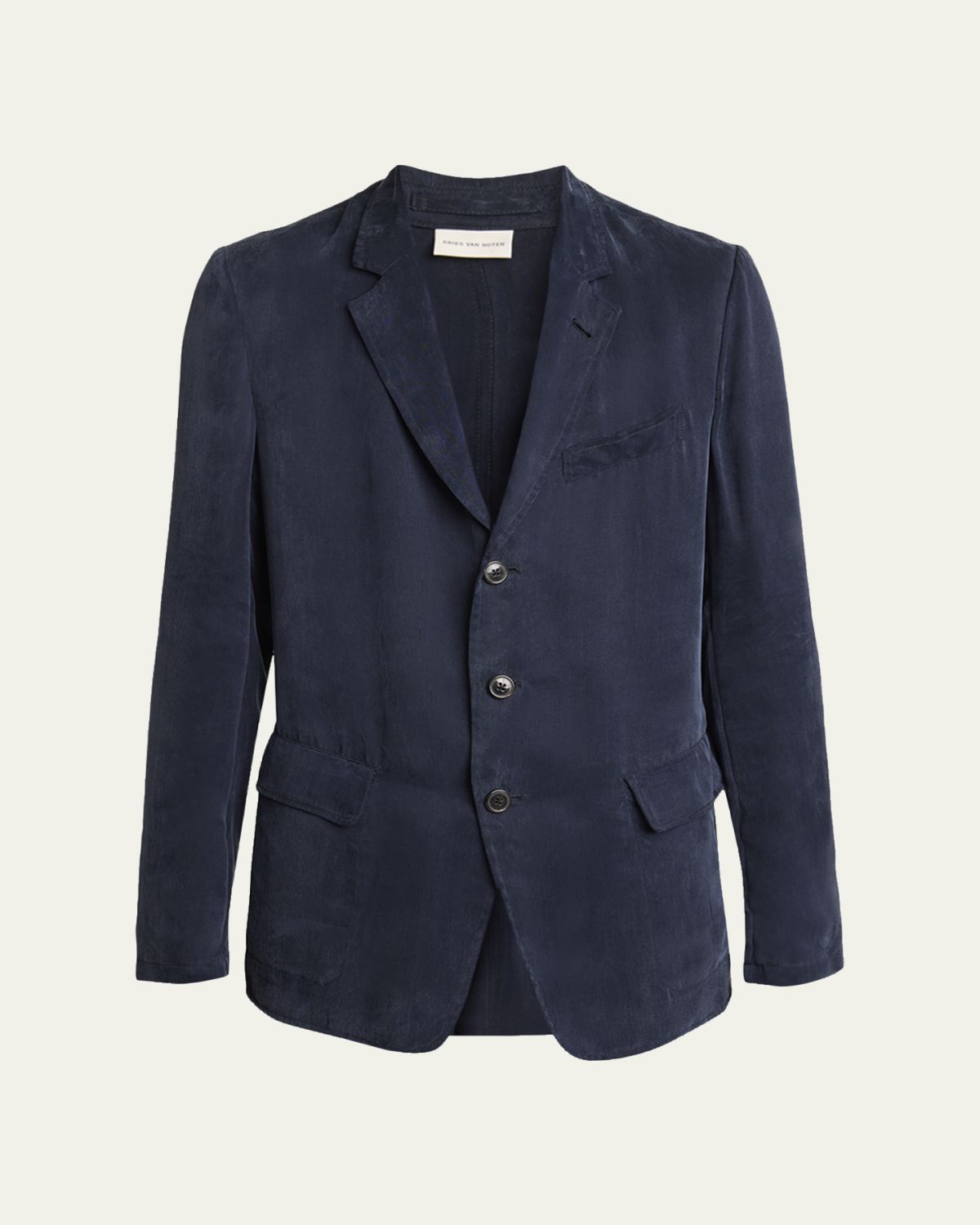 Dries Van Noten Men's Bilbo Cupro Notch Lapel Sport Coat