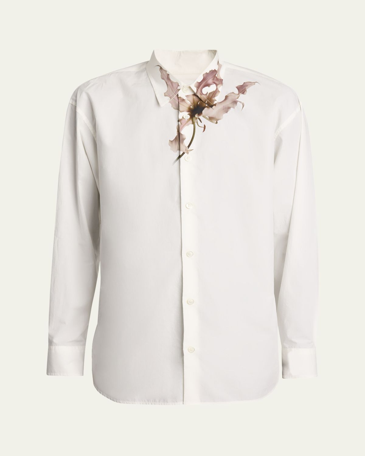 Dries Van Noten Men's Croom Cotton Floral-Graphic Dress Shirt