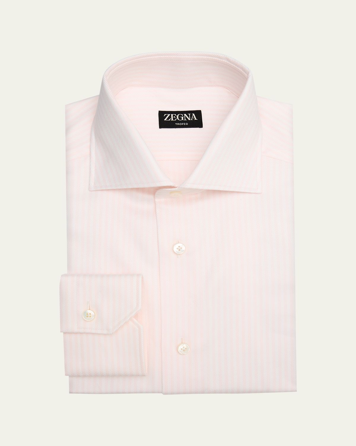 ZEGNA Men's Candy Stripe Trofeo Twill Dress Shirt | Thumbnail 3 ZEGNA Men's Candy Stripe Trofeo Twill Dress Shirt | Thumbnail 3