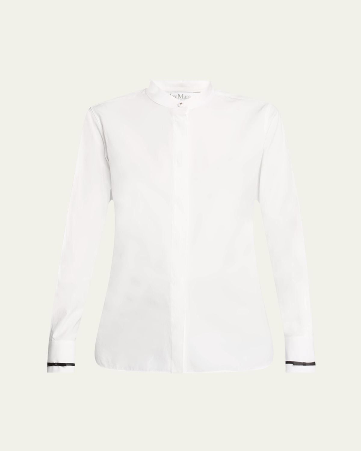 Max Mara Otranto Mandarin Collar Cotton Blouse
