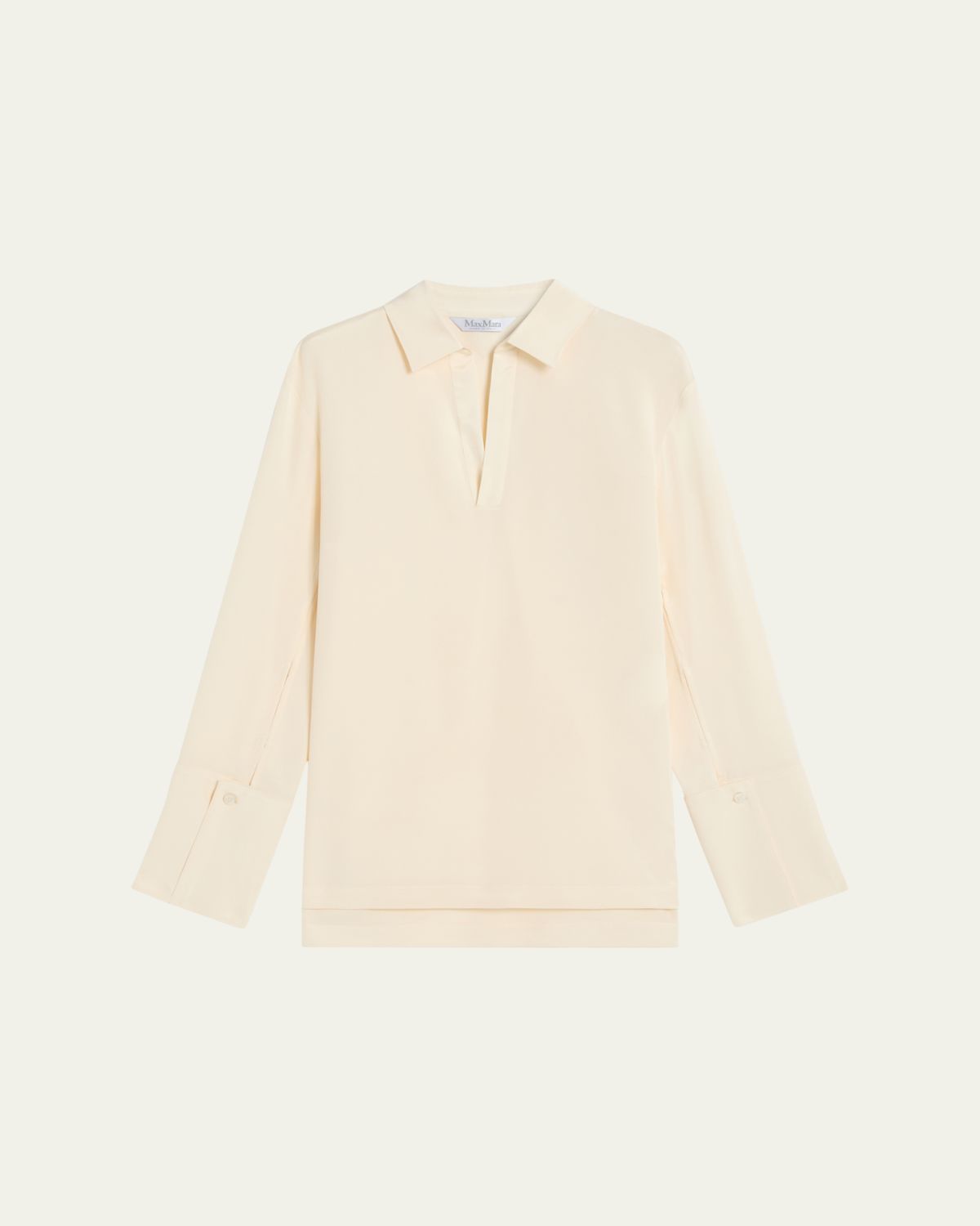 Max Mara Dover Silk Stretch Collared Shirt