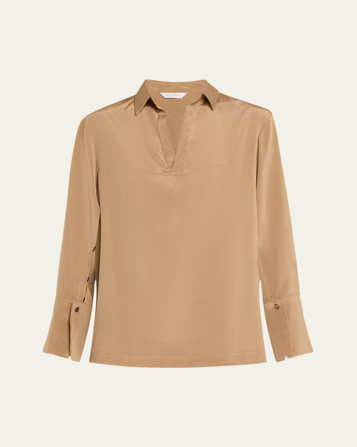 Max Mara Dover Silk Stretch Collared Top