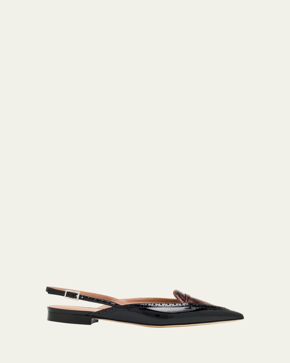 Malone Souliers Laurie Pointed-Toe Slingback Ballerina Flats