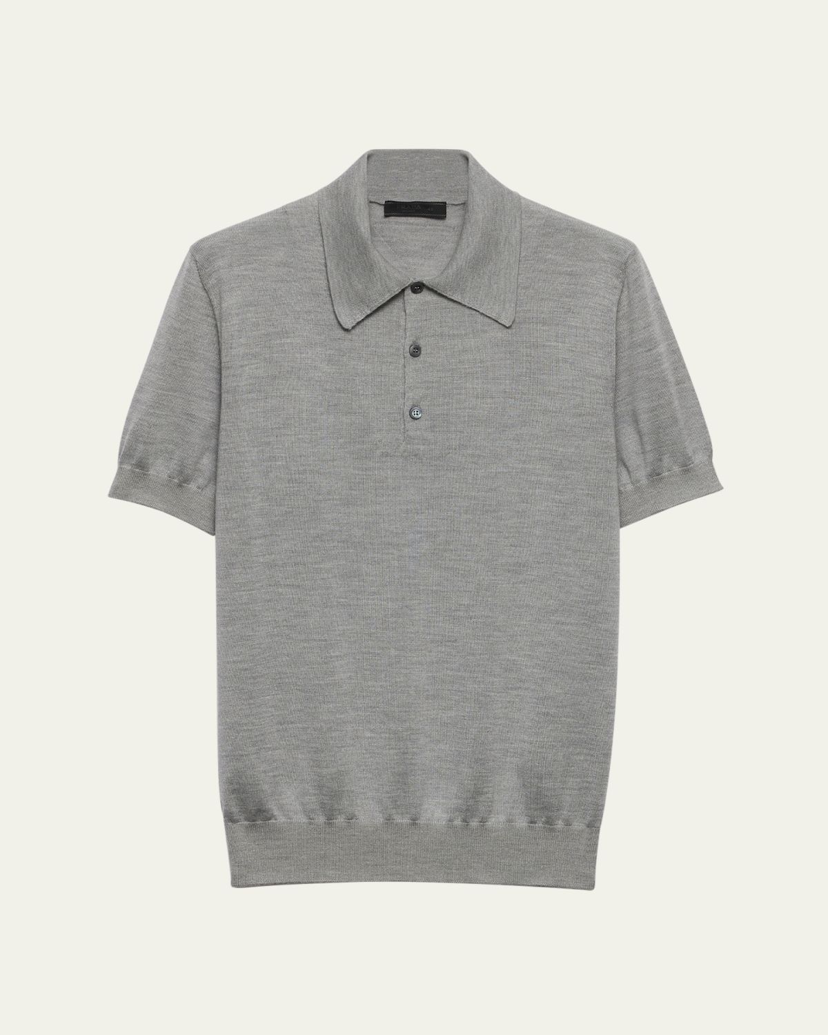 Prada Men's Cashmere and Silk Knit Short-Sleeve Polo Sweater