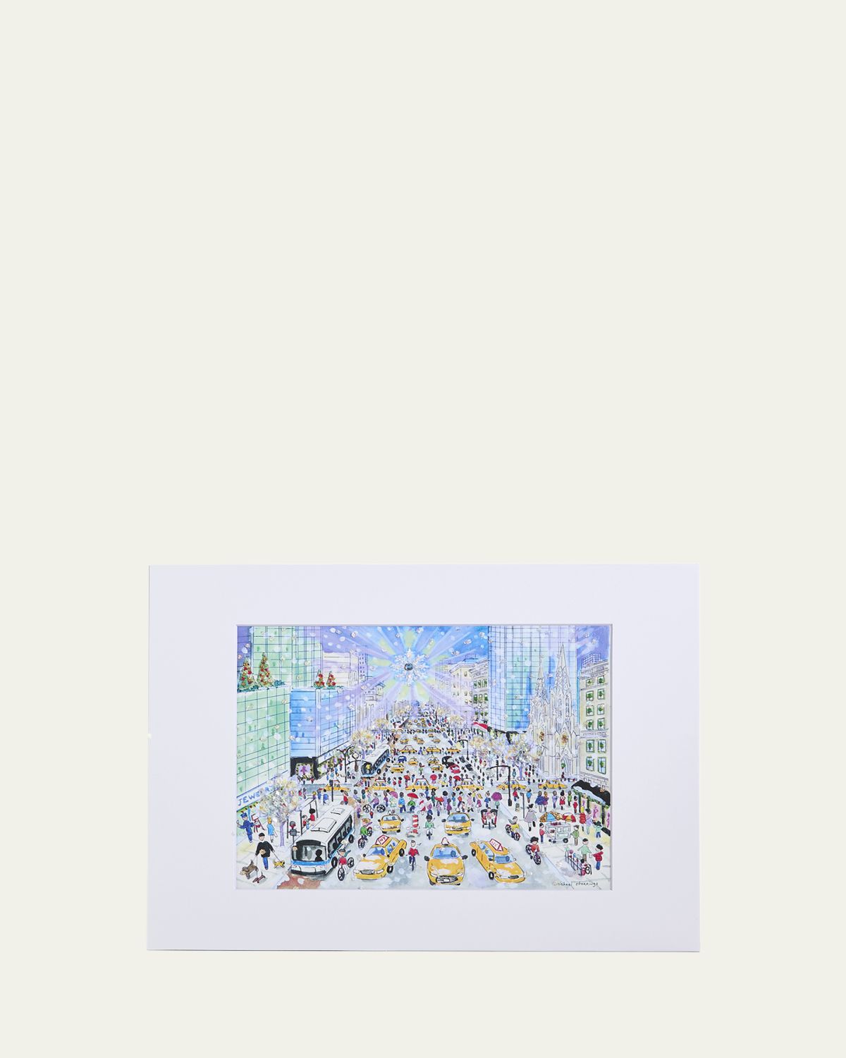 Michael Storrings Fifth Avenue Holiday Hustle Bustle Art Print