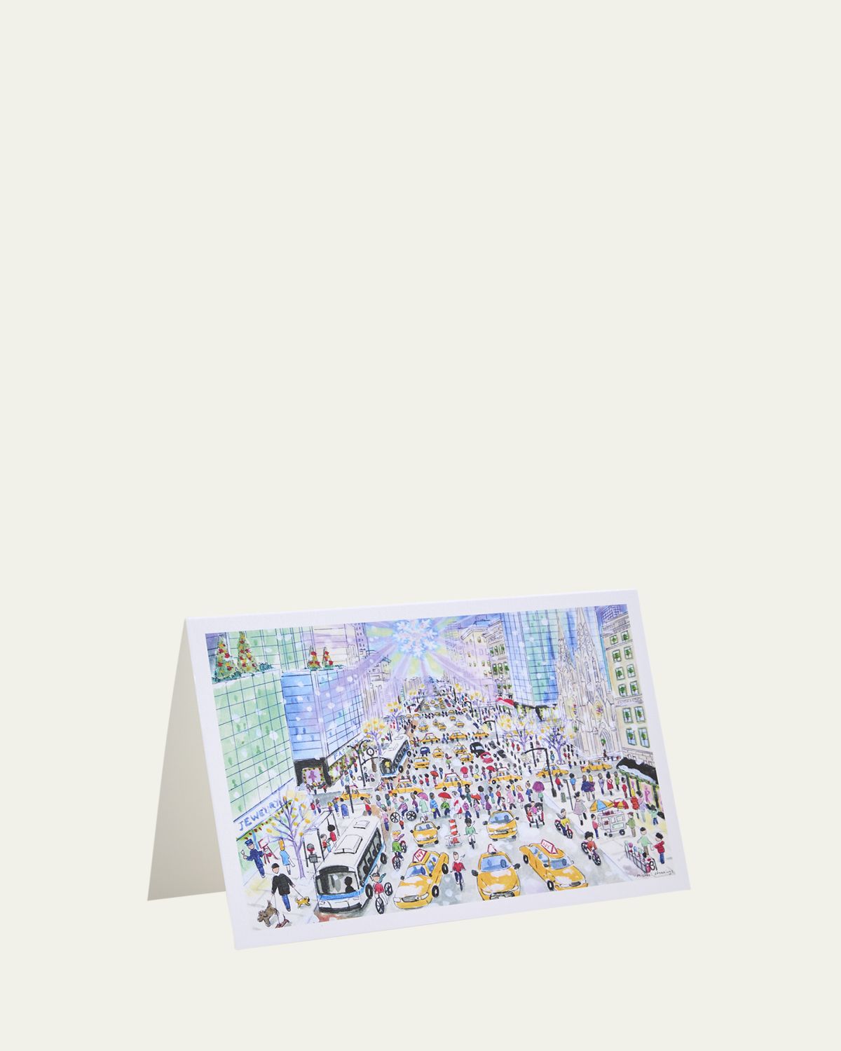 Michael Storrings Fifth Avenue Holiday Hustle Bustle Note Cards, Set of 8