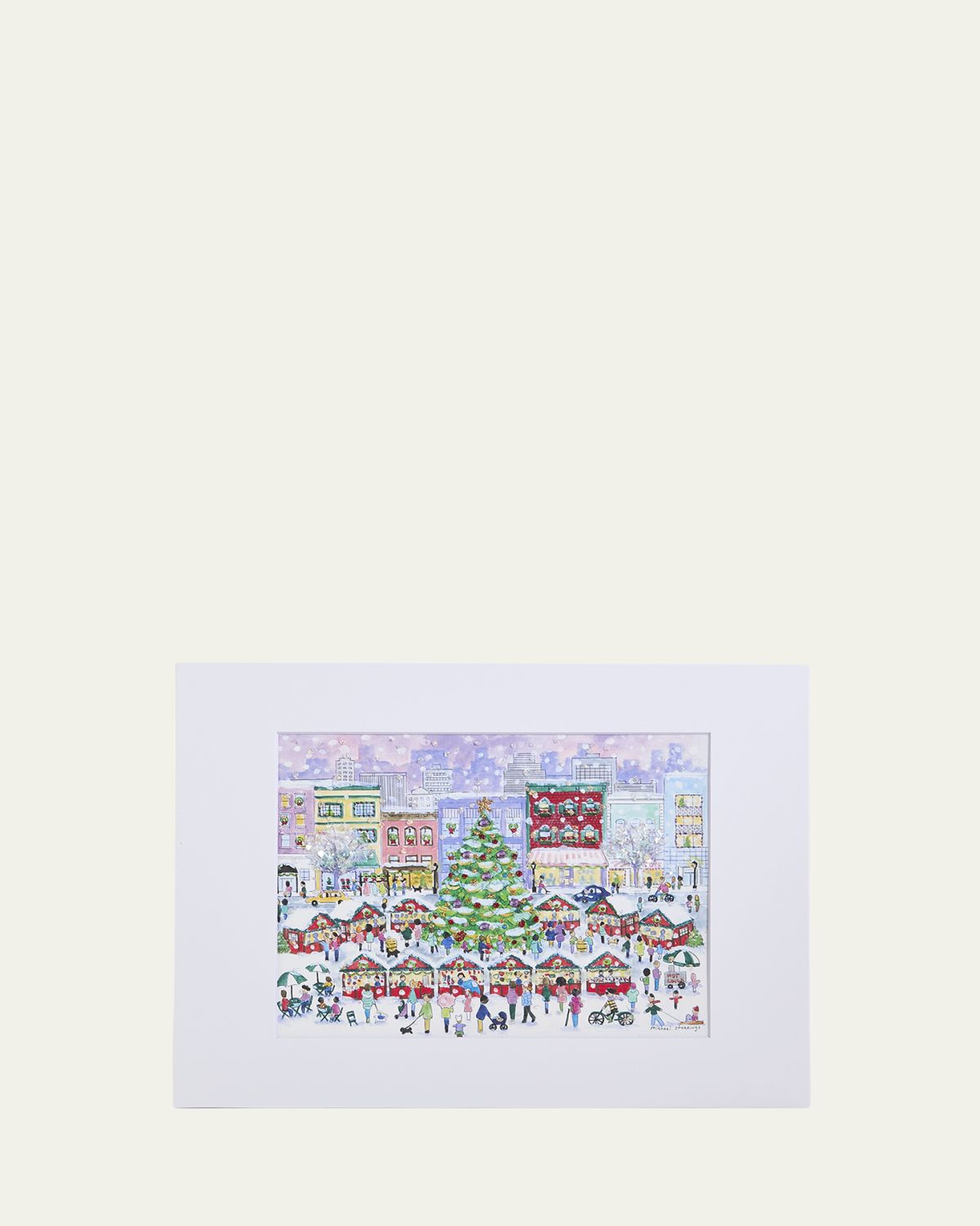 Michael Storrings "Christmas Market in the City" Art Print