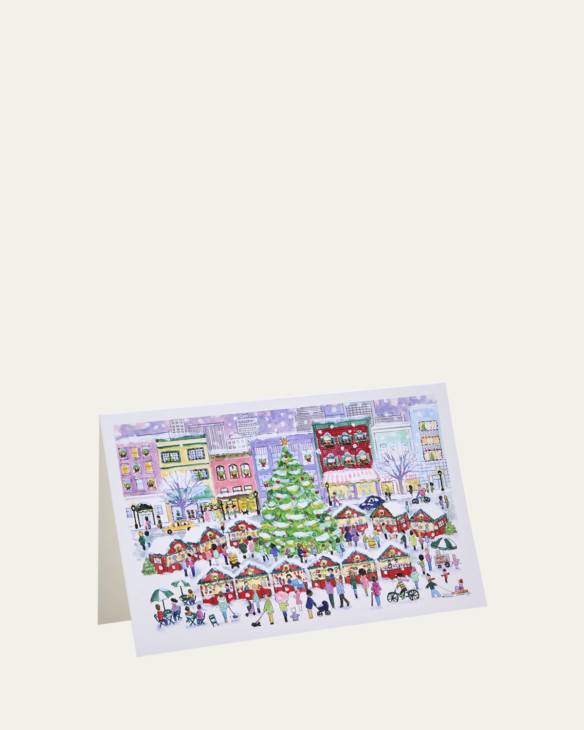 Michael Storrings Christmas Market in the City Note Cards, Set of 8