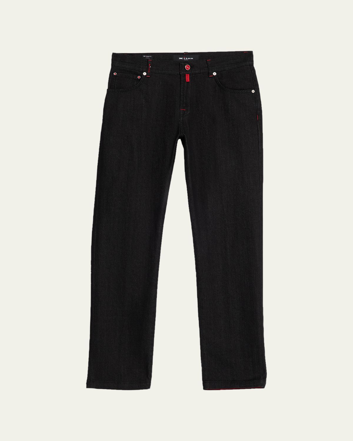 Kiton Men's Black Wash Straight-Fit Jeans | Thumbnail 6 Kiton Men's Black Wash Straight-Fit Jeans | Thumbnail 6