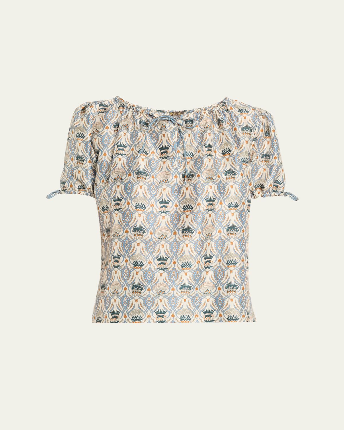 Loro Piana Rose Cardo Veneziano Printed Silk Shirt