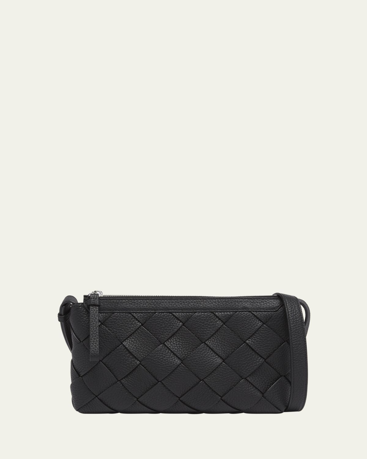 Bottega Veneta Men's Diago Zip Intreccio Taurillon Messenger Bag
