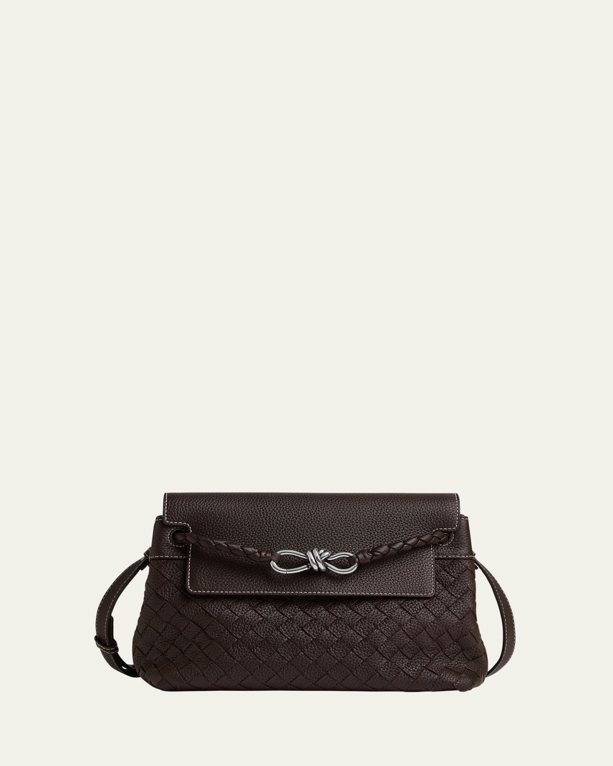 Bottega Veneta Small Andiamo Intrecciato Leather Messenger Bag