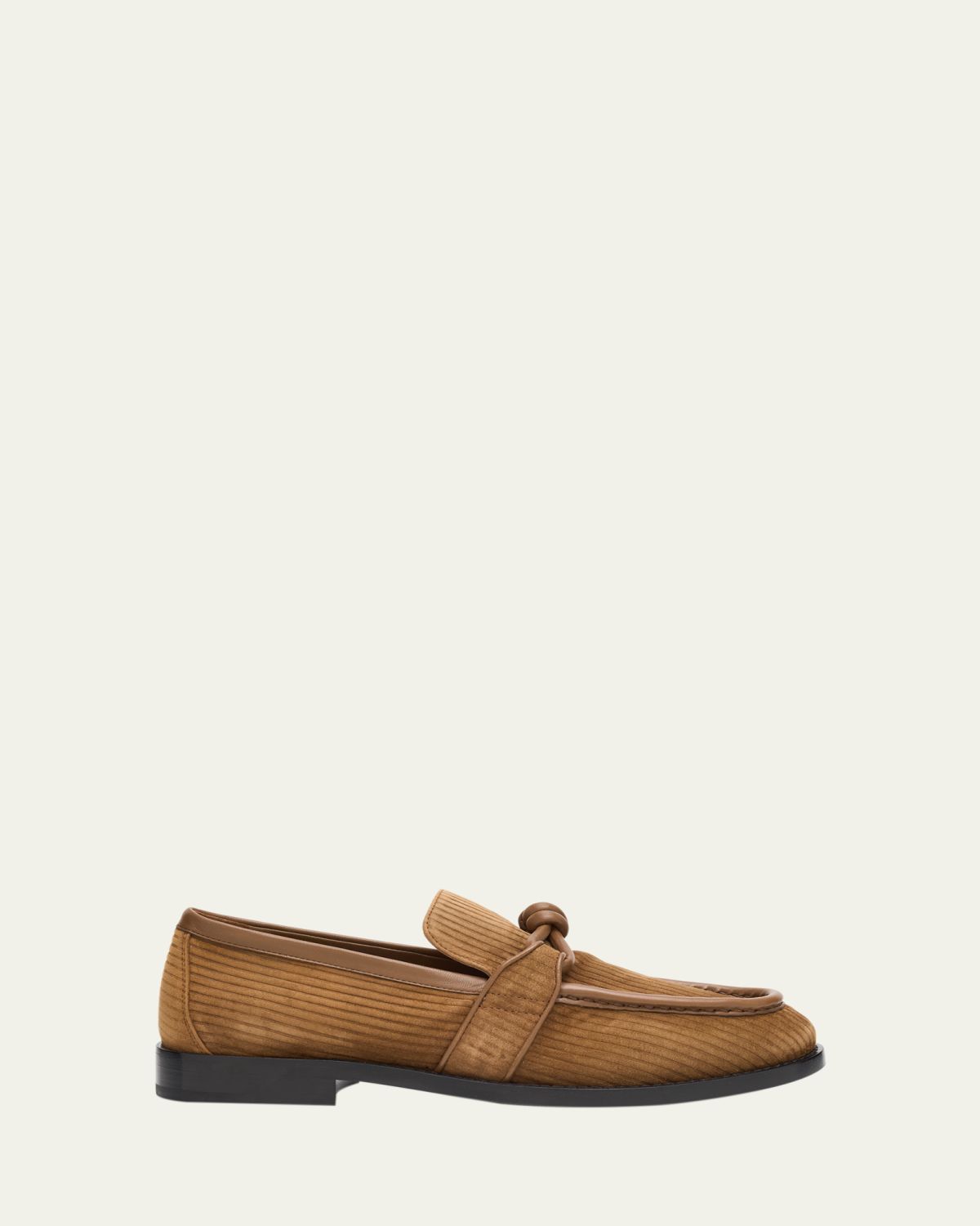 Bottega Veneta Astaire Knot Grooved Suede Loafers
