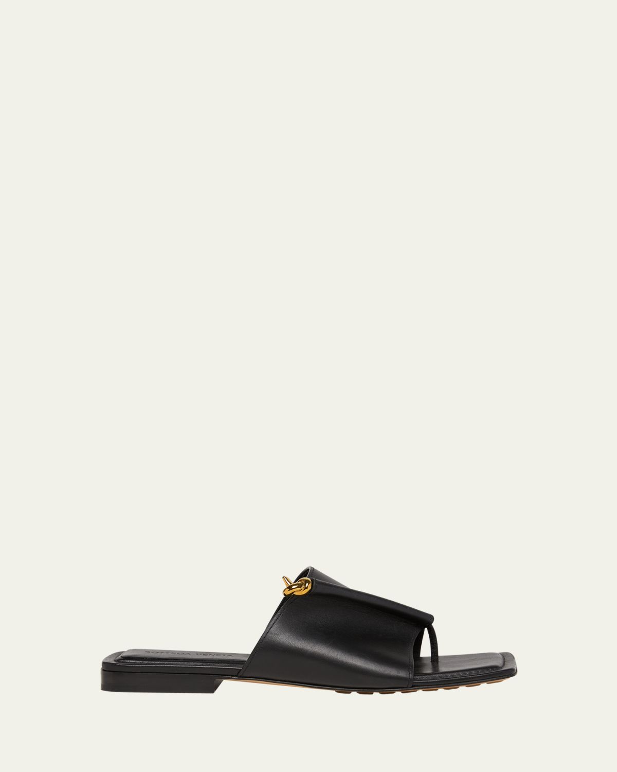 Bottega Veneta Leather Knot Flat Sandals