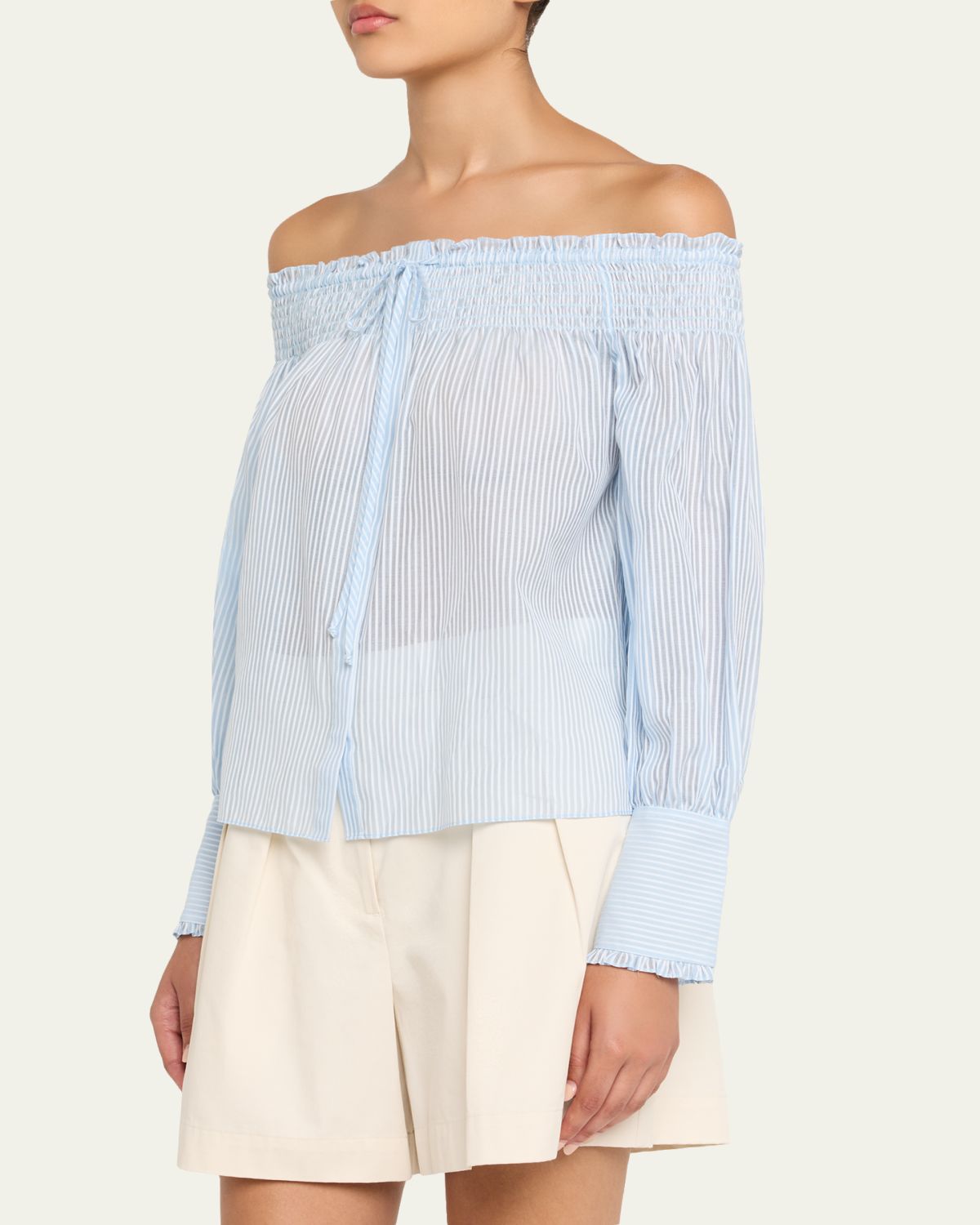 Kobi Halperin Robin Striped Off-Shoulder Boxy Blouse | Thumbnail 4 Kobi Halperin Robin Striped Off-Shoulder Boxy Blouse | Thumbnail 4