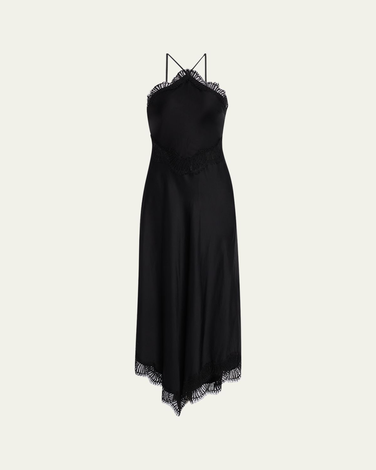 A.L.C. Lucia Lace Satin Halter Midi Dress | Thumbnail 6 A.L.C. Lucia Lace Satin Halter Midi Dress | Thumbnail 6