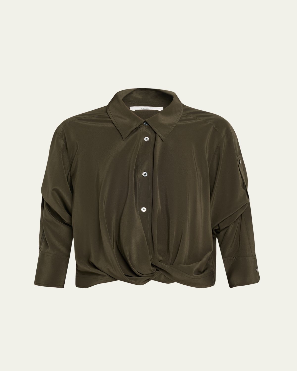 A.L.C. Leo Twist-Hem Cropped Top