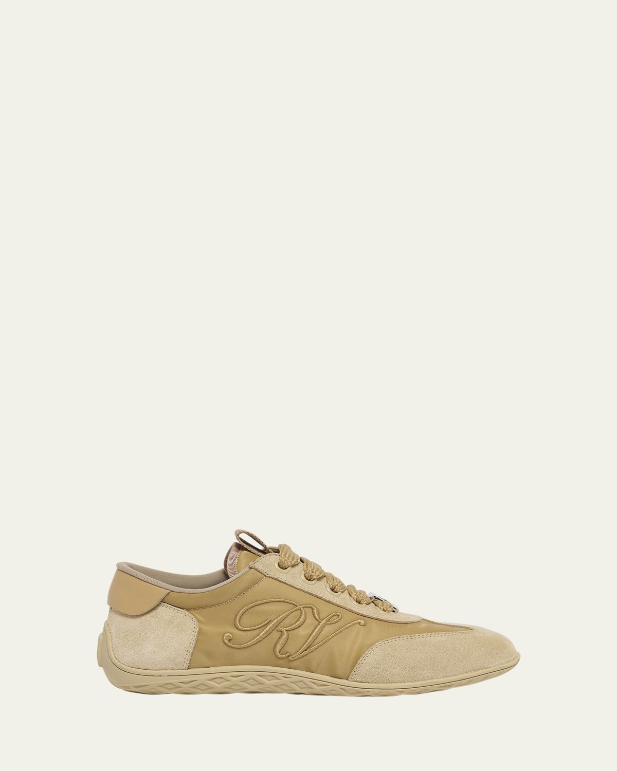 Roger Vivier Viv Low-Top Canvas and Suede Sneakers | Thumbnail 4 Roger Vivier Viv Low-Top Canvas and Suede Sneakers | Thumbnail 4