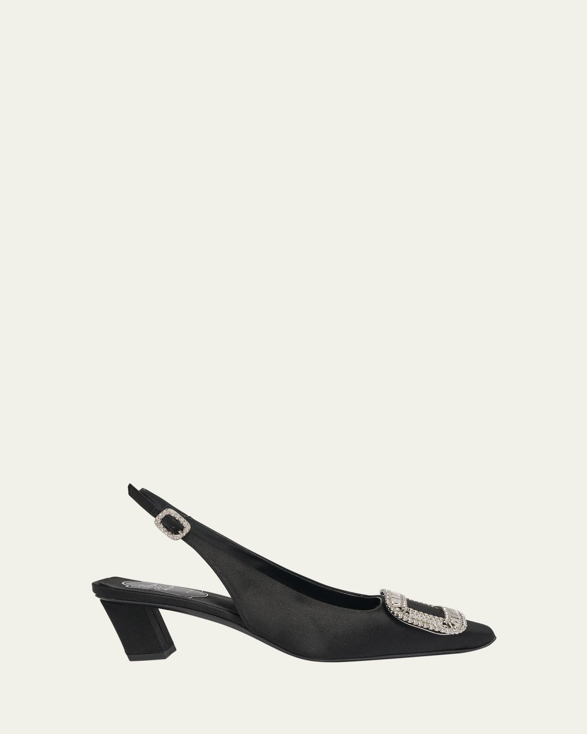 Roger Vivier Belle Vivier Crystal Buckle Slingback Pumps