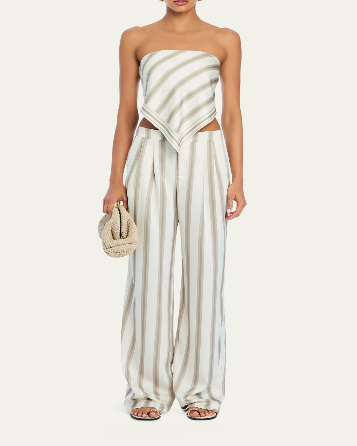 SEROYA Marlowe Striped Satin Pants | Thumbnail 2