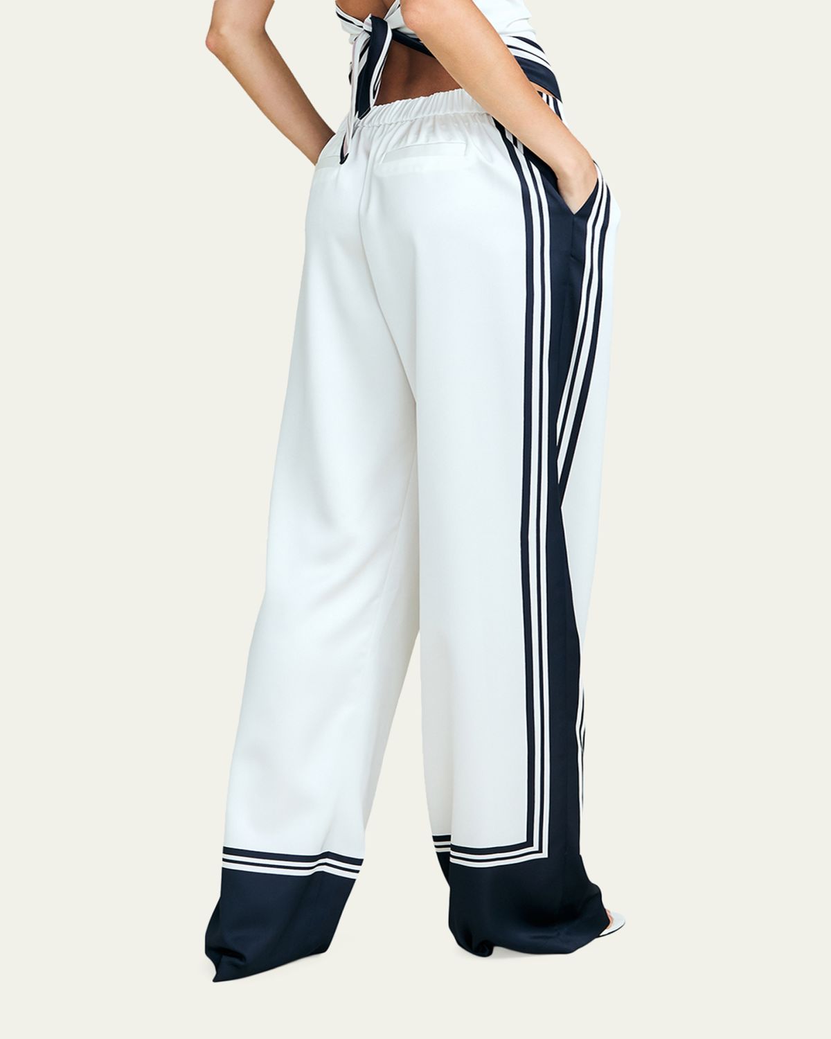 SEROYA Marlowe Striped Satin Pants | Thumbnail 3