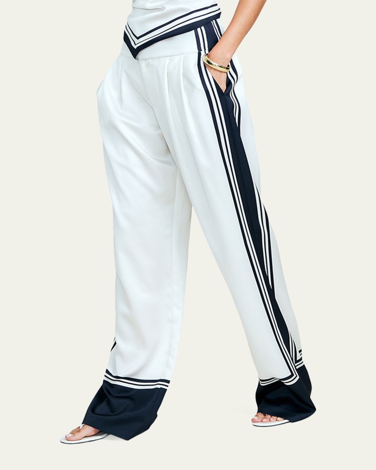 SEROYA Marlowe Striped Satin Pants | Thumbnail 4