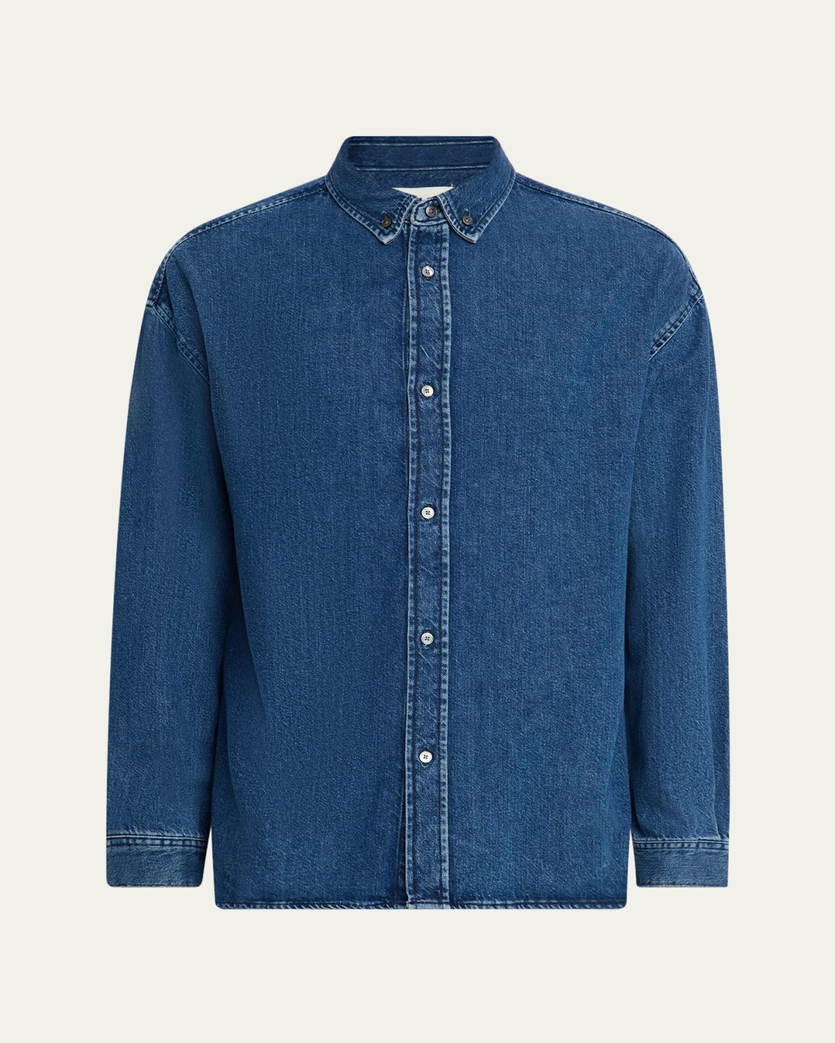 FRAME Men's Denim Relaxed-Fit Button-Down Shirt