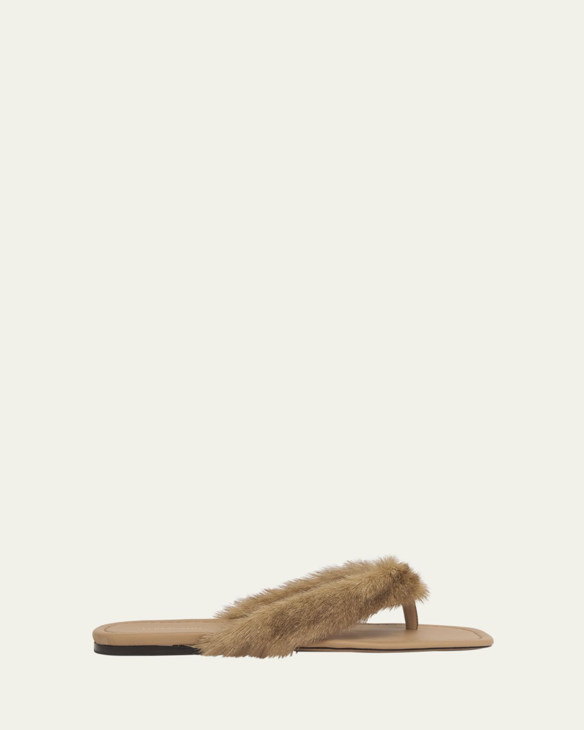 Ferragamo Loly Fur Leather Thong Sandals - Women's Shoes