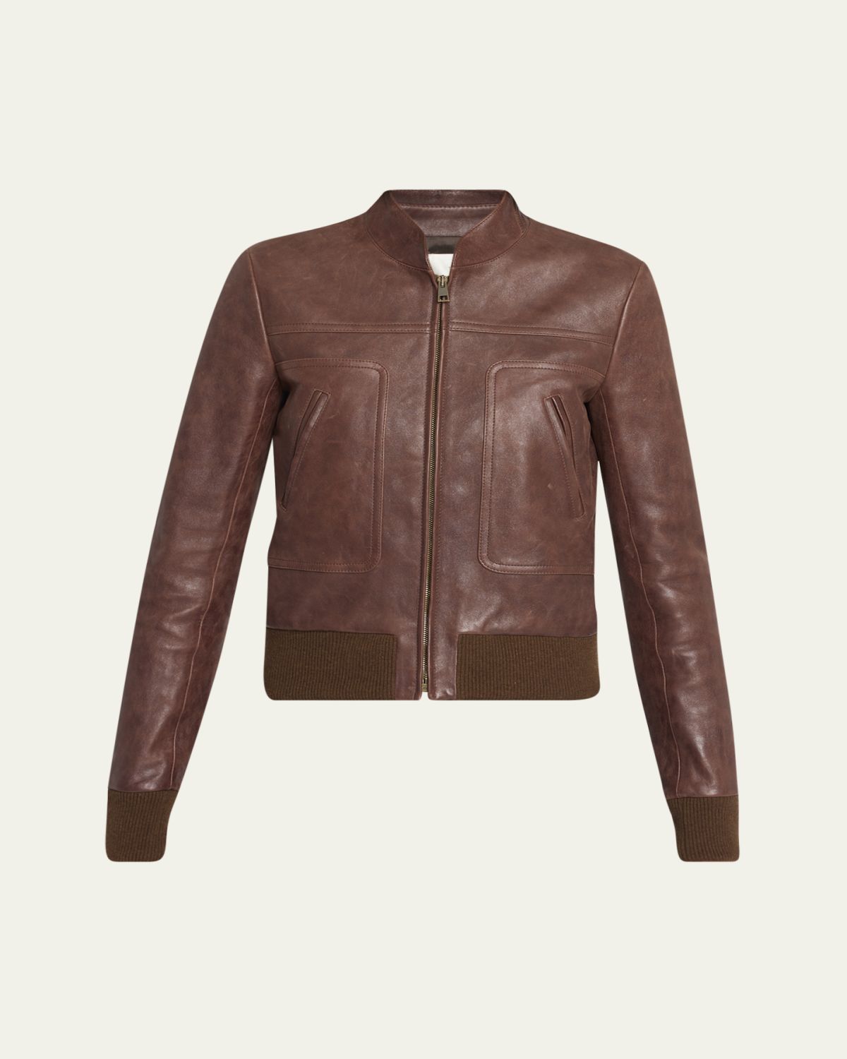 THE ROW Bader Leather Aviator Jacket