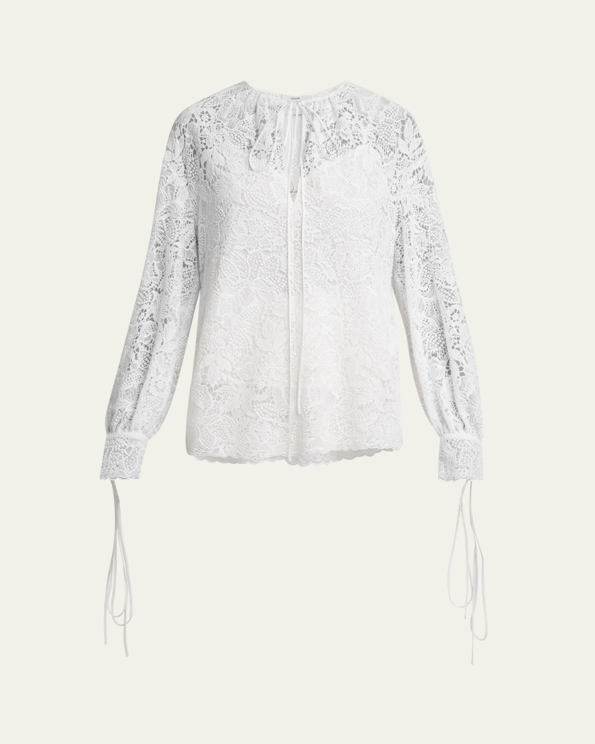 Erdem Floral Lace Drawstring Blouse