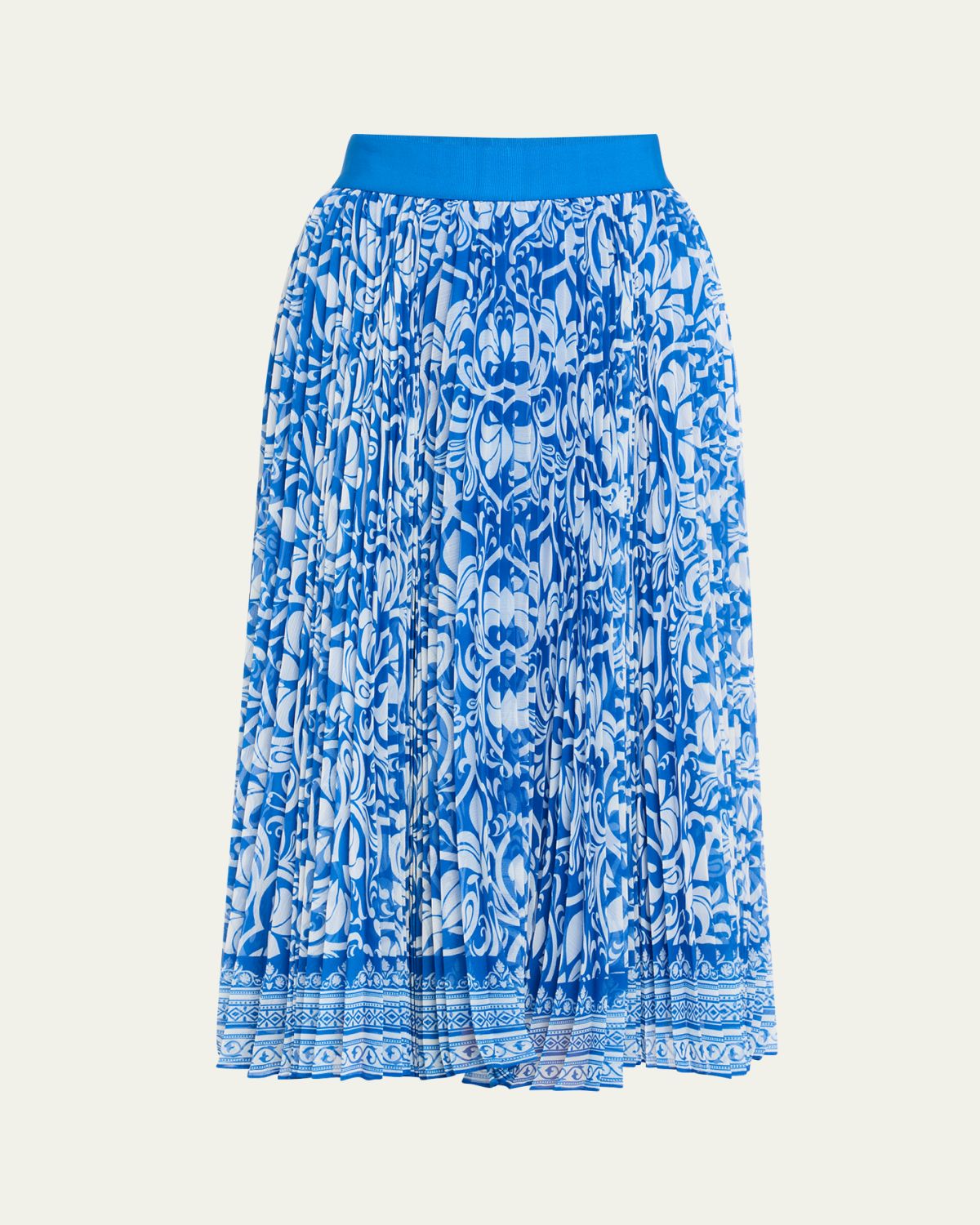ALICE + OLIVIA Katz Pleated Midi Skirt