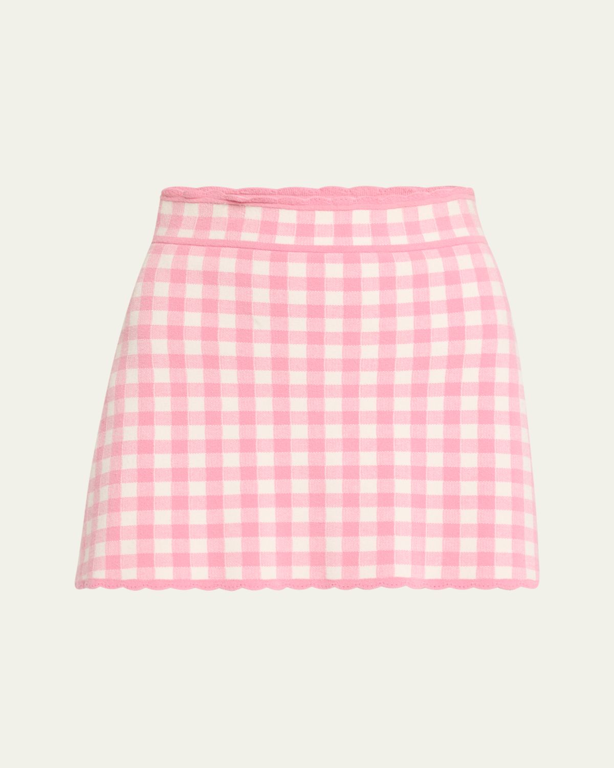 LoveShackFancy Muna Gingham Mini Skirt
