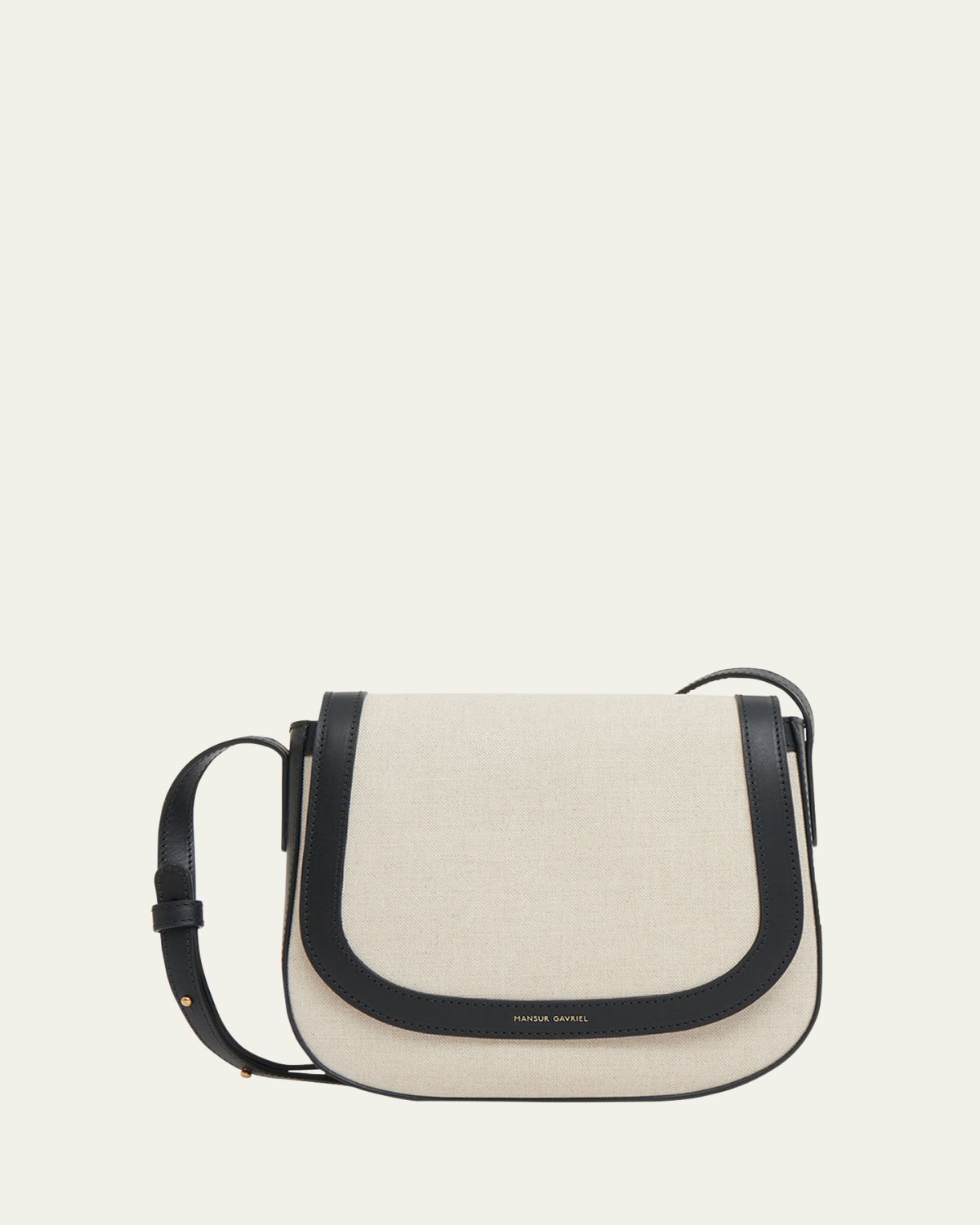 Mansur Gavriel Classic Flap Canvas & Leather Crossbody Bag