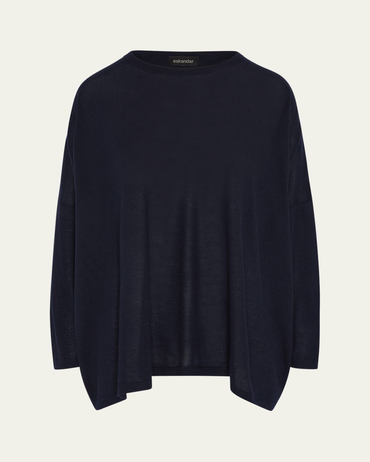Eskandar Ultrafine Cashmere Wide Round-Neck Sweater (Mid Plus Length) | Thumbnail 6 Eskandar Ultrafine Cashmere Wide Round-Neck Sweater (Mid Plus Length) | Thumbnail 6