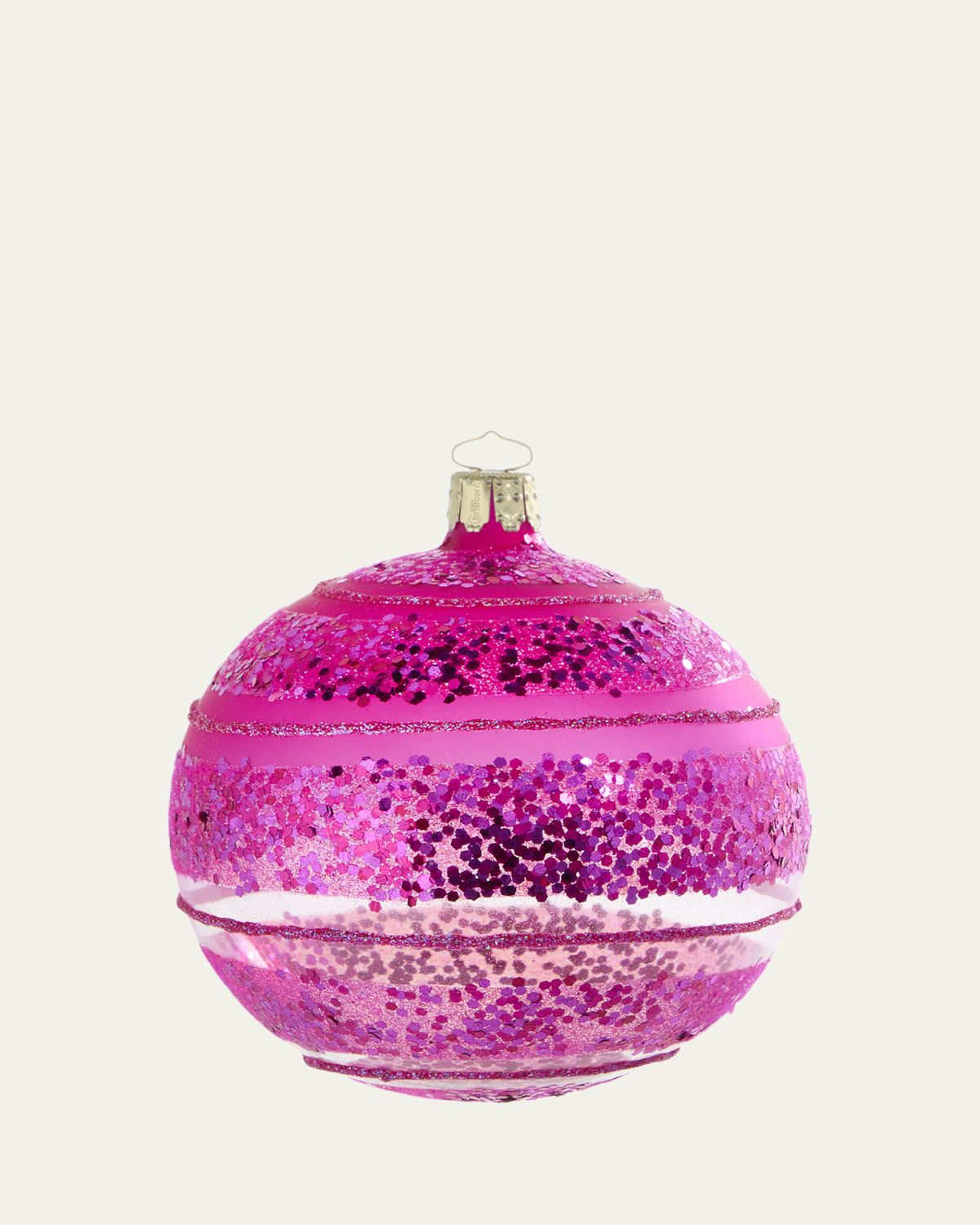 Bergdorf Goodman Pink Glitter Transparent Ball Ornament