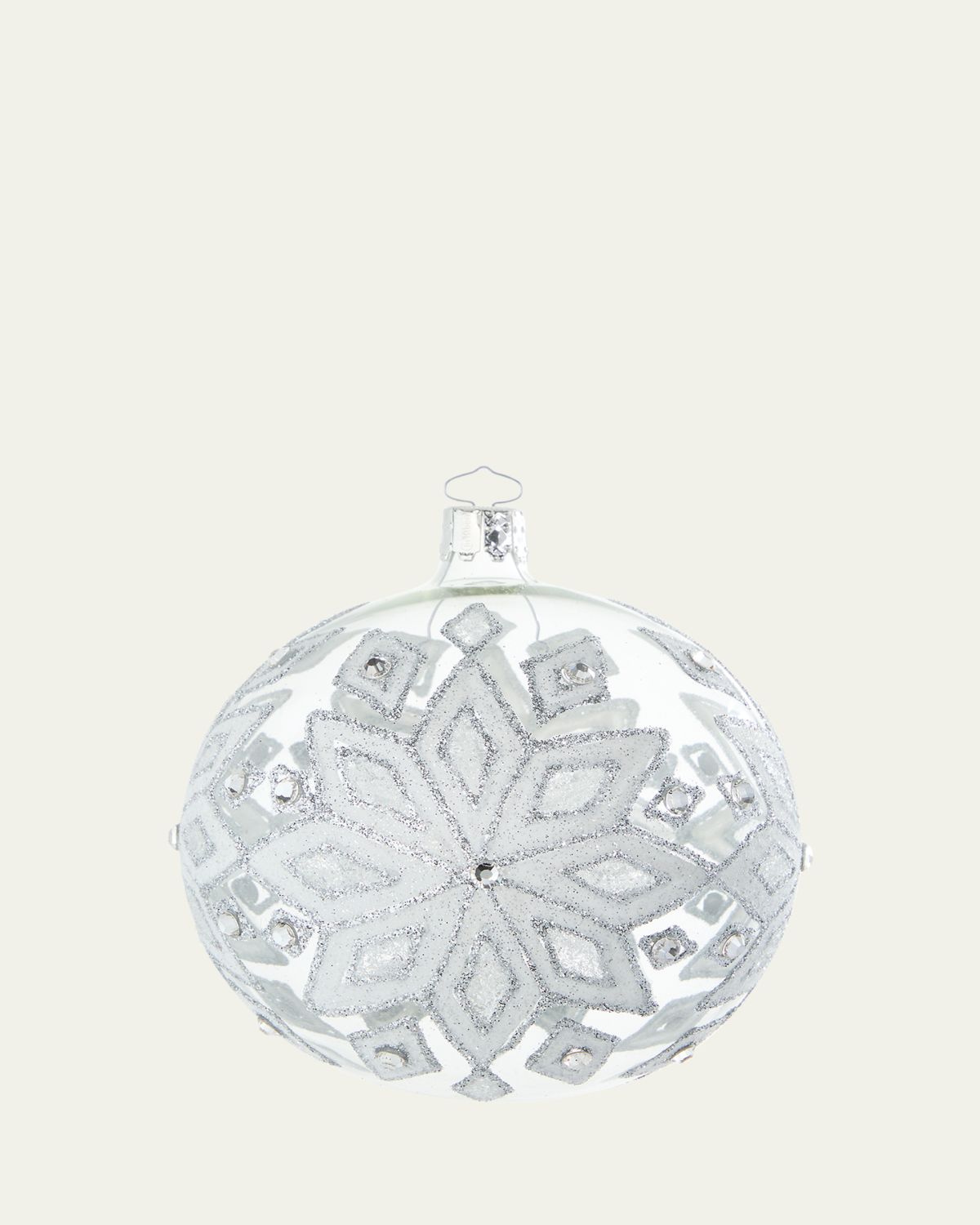 Bergdorf Goodman Glitter Snowflakes Transparent Ball Ornament
